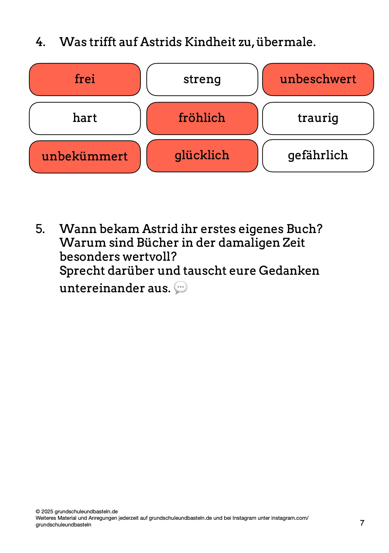 Begleitmaterial: Astrid Lindgren – Ein Leben voller Geschichten
