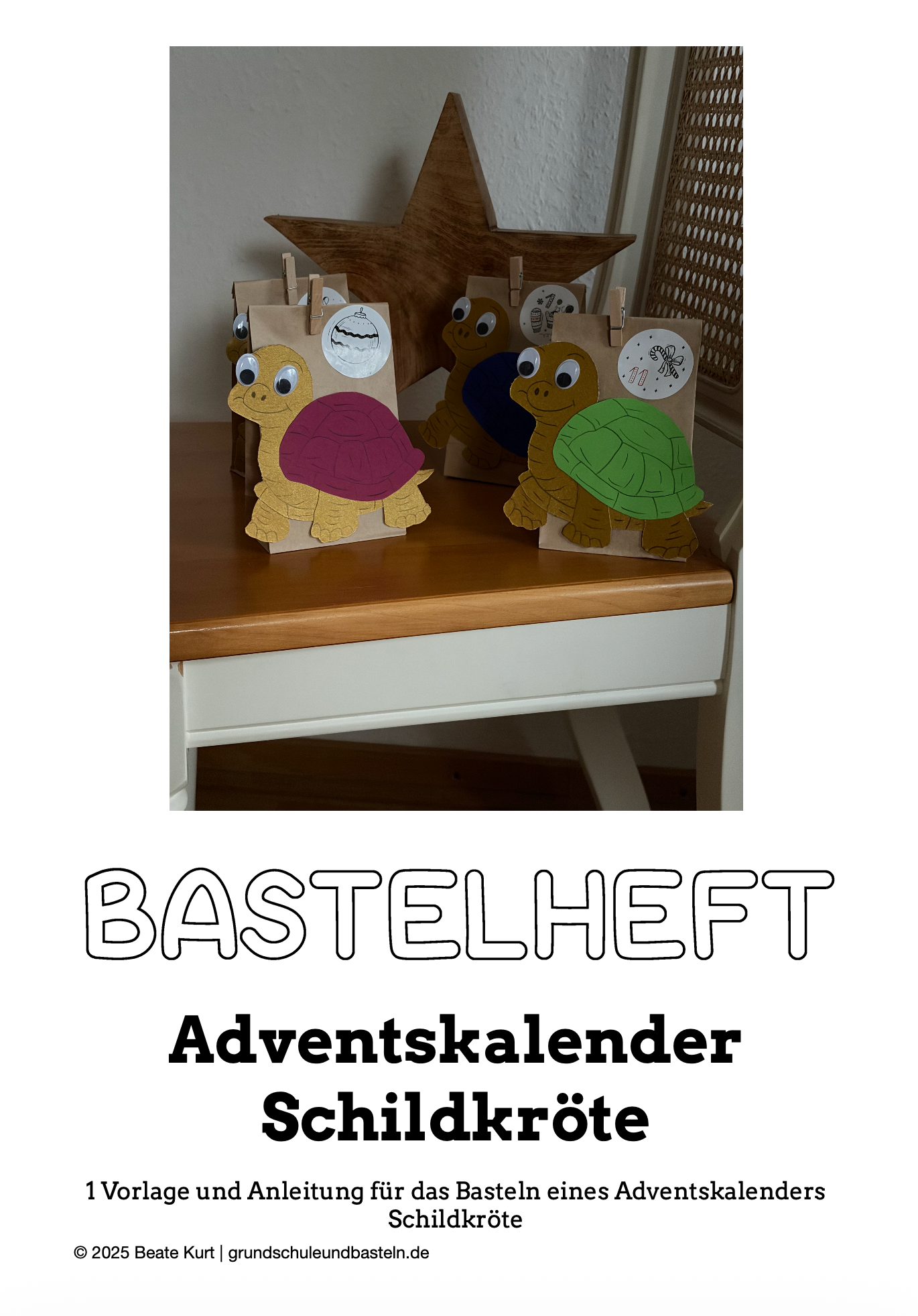Bastelheft: Adventskalender Schildkröte