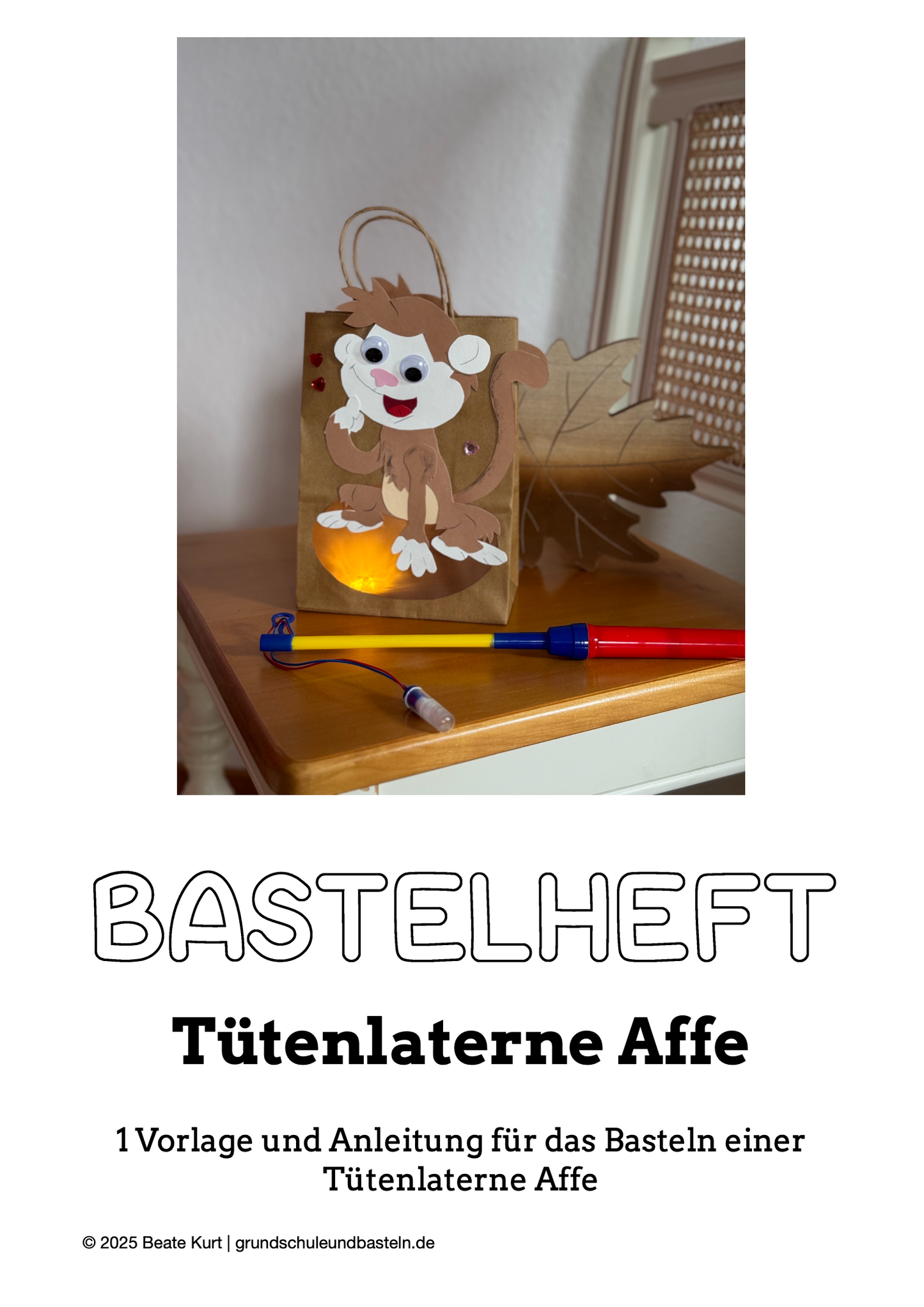 Bastelheft: Tütenlaterne Affe