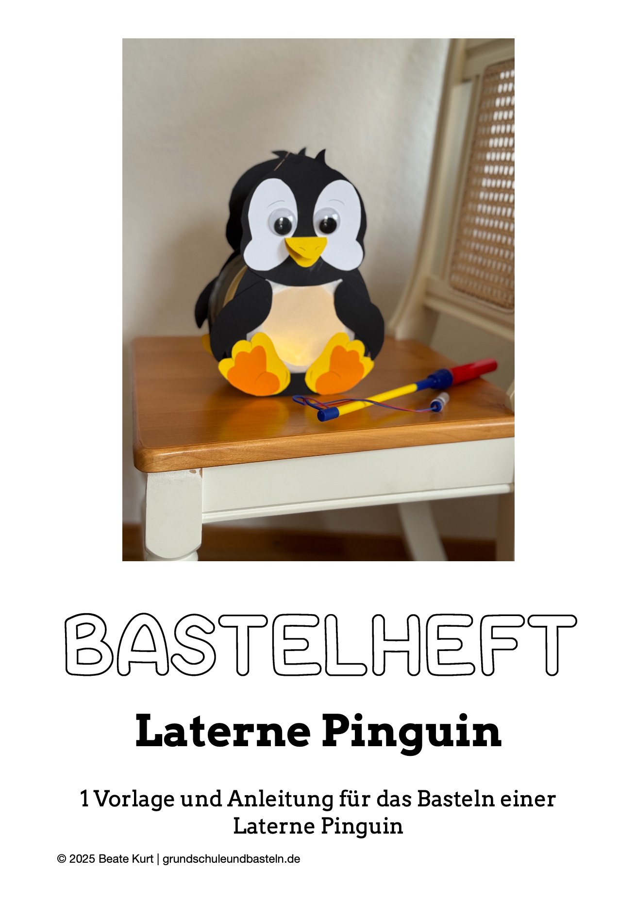 Bastelheft: Laterne Pinguin