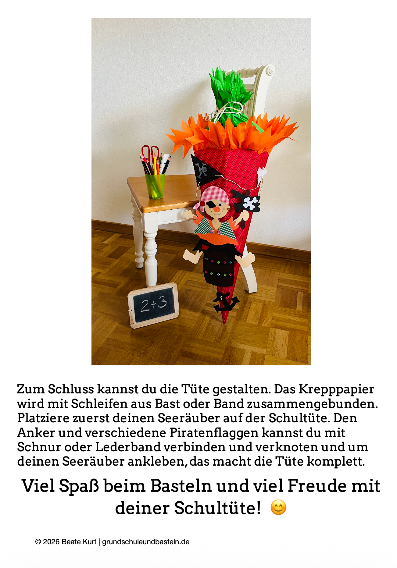 Bastelheft: Schultüte Seeräuber