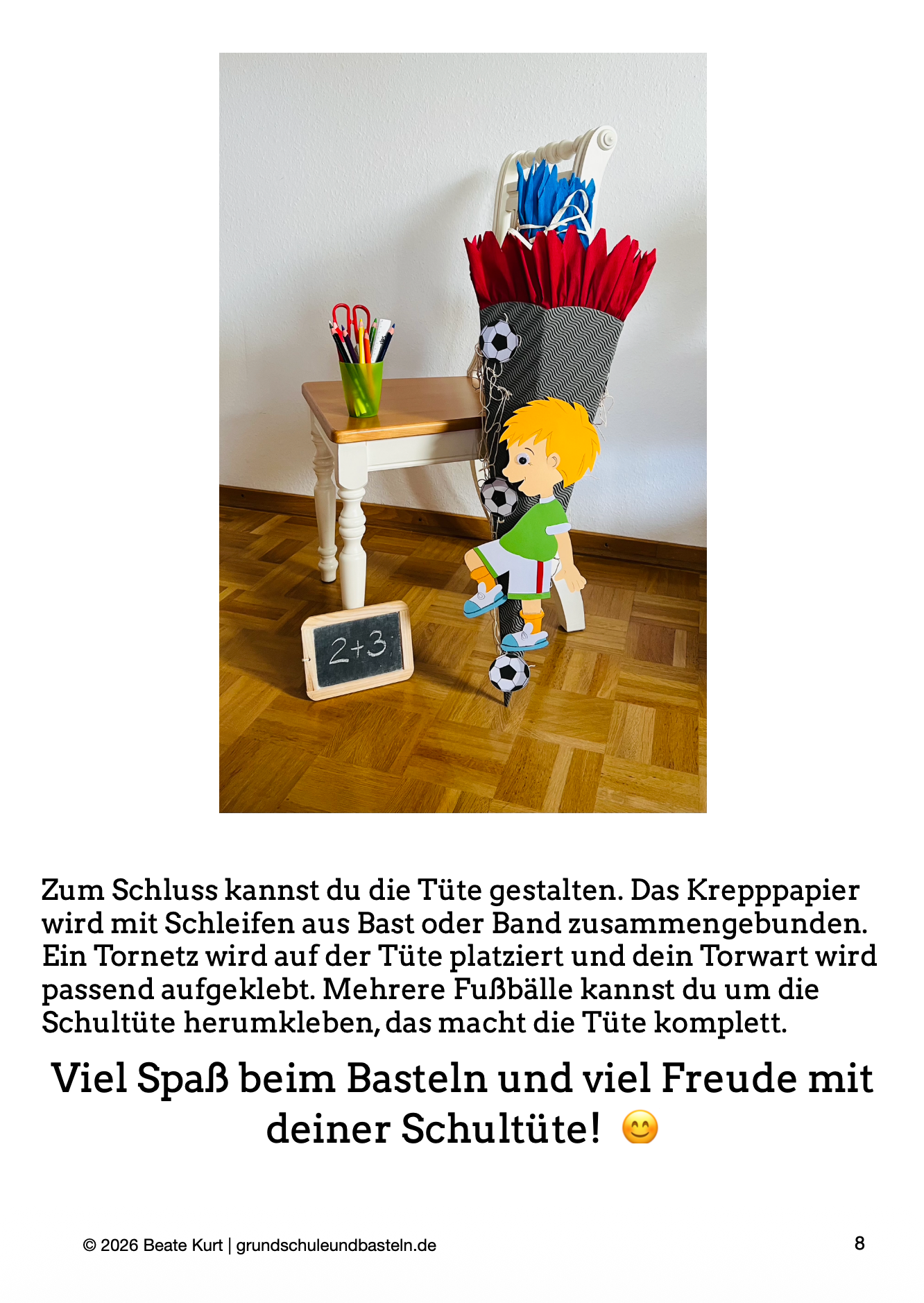 Bastelheft: Schultüte Torwart