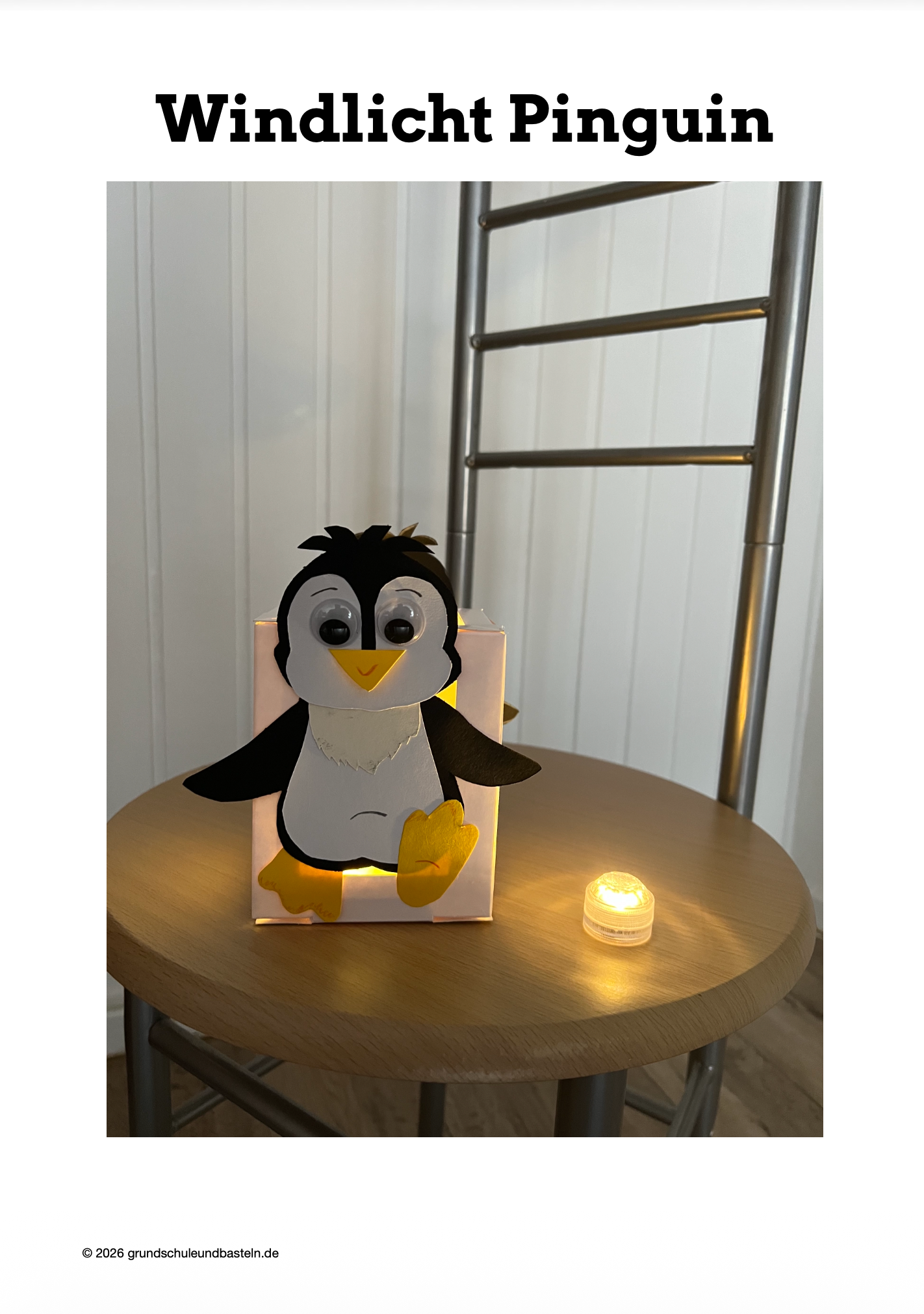 Bastelheft: Windlichter – Teil 3 – Elefant Flusspferd Pinguin
