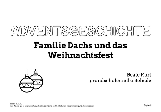 Lerngeschichte: Familie Dachs und das Weihnachtsfest