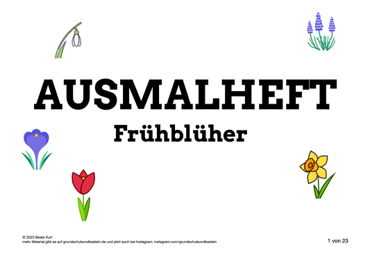 Die ersten Frühlingsblumen - ein Ausmalheft