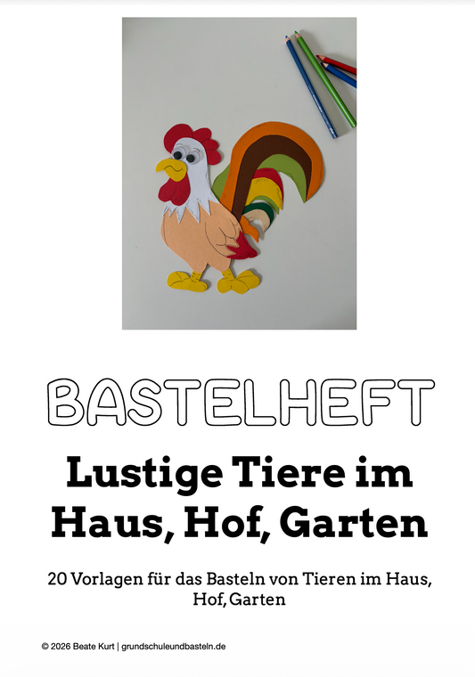 Basteln lustiger Tiere - Ein Bastelheft