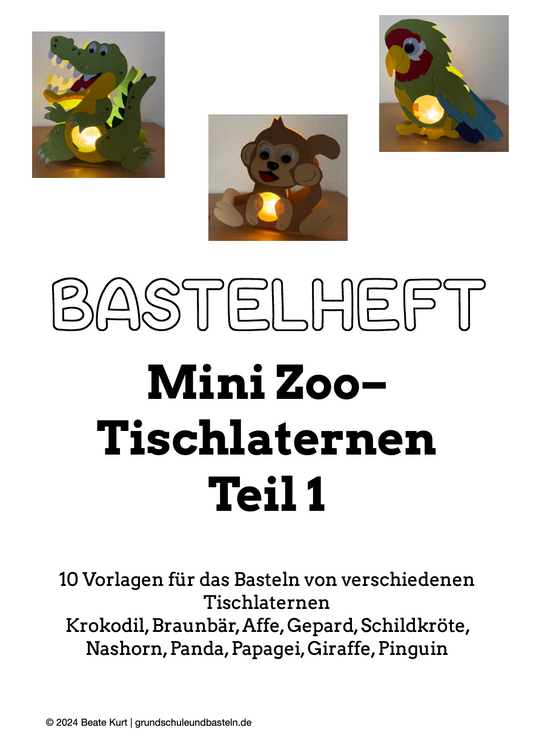 Im Zoo: Lustige Zootiere als Tischlaternen
