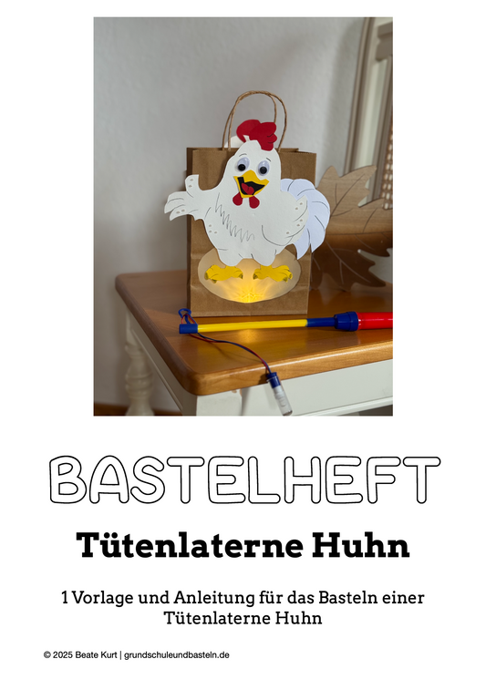 Laternenzeit: ein Bastelheft – Tütenlaterne Huhn