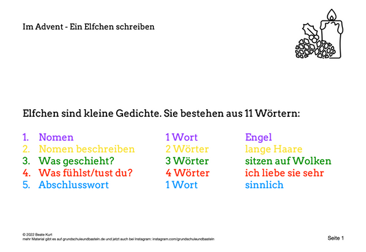 Advent: Ein Elfchen schreiben