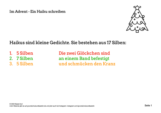 Advent: Ein Haiku schreiben