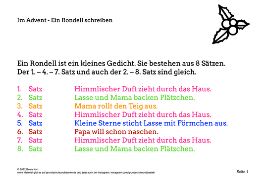 Advent: Ein Rondell schreiben
