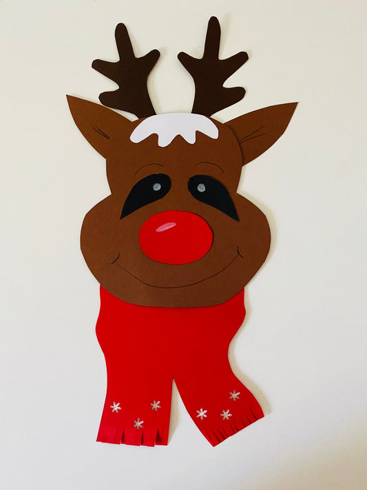 Advent: Fensterbild Elch mit Schal basteln
