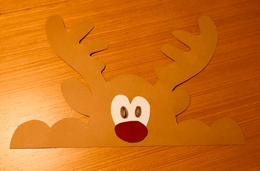 Advent: Elch Rudi als Fensterbild