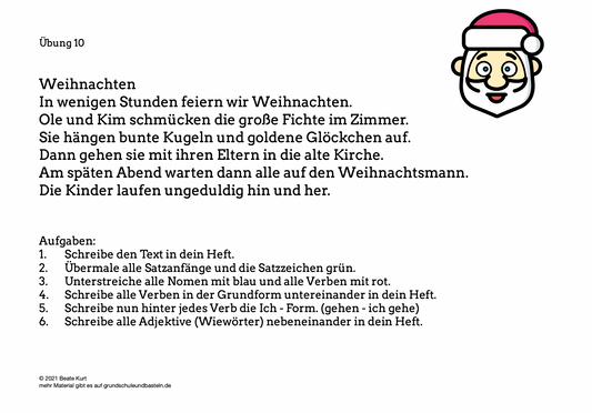 Advent: Kleine Deutschübung 10