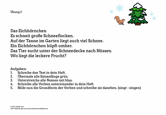Advent: Kleine Deutschübung 3