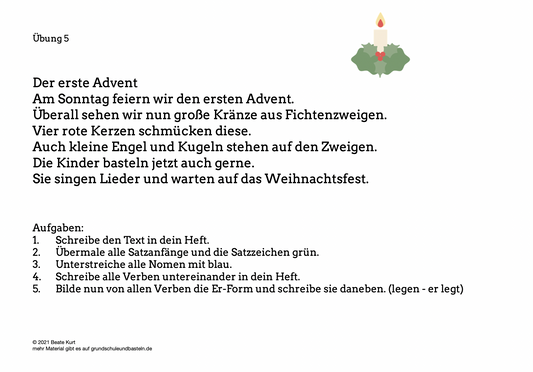 Advent: Kleine Deutschübung 5