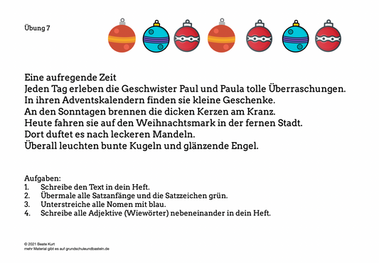 Advent: Kleine Deutschübung 7