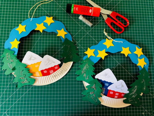 Advent: Türkranz Winterstadt basteln