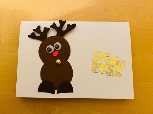 Advent: Weihnachtskarte mit beweglichem Elch