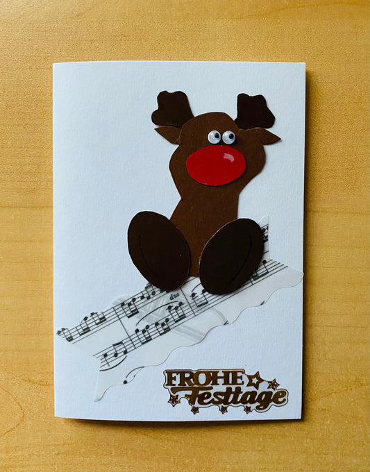 Advent: Weihnachtskarte Lustiger Elch