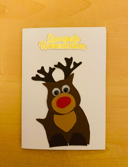 Advent: Weihnachtskarte Elch Rudi