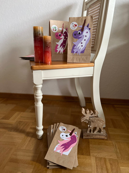 Adventskalender: 24 Einhörner-Tüten basteln