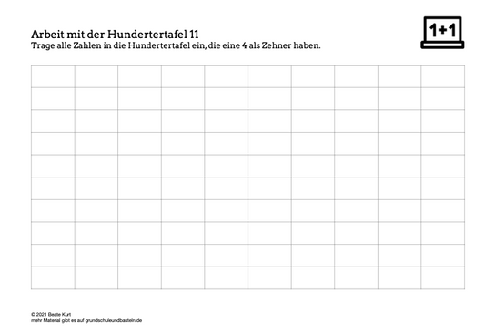 Mathematik: Rechnen bis 100 - Übung 11 und 12