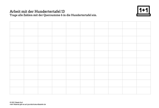 Mathematik: Rechnen bis 100 - Übung 13 und 14