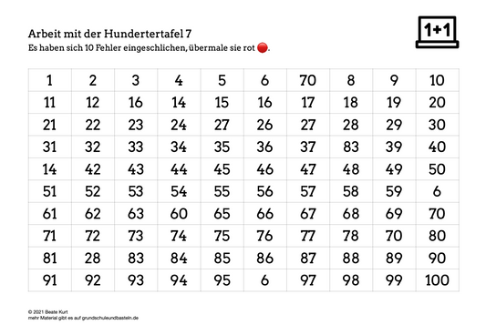 Mathematik: Rechnen bis 100 - Übung 7 und 8