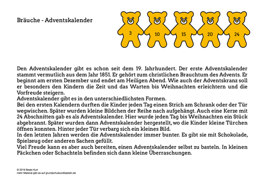 Brauchtum: Der Adventskalender