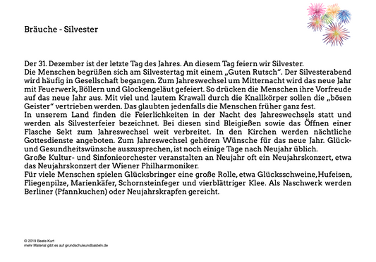 Brauchtum: Silvester
