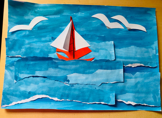 Im Sommer: Collage Auf dem Meer gestalten