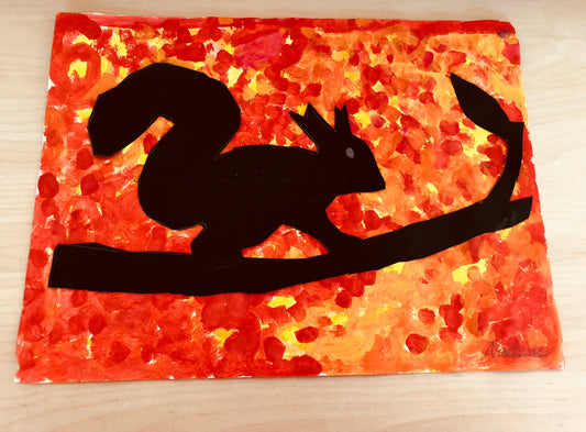 Collage: Eichhörnchen im Herbst