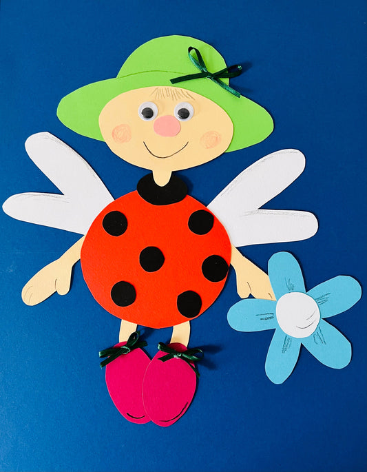 Auf der Wiese: Einen kleinen Marienkäfer Lieschen basteln