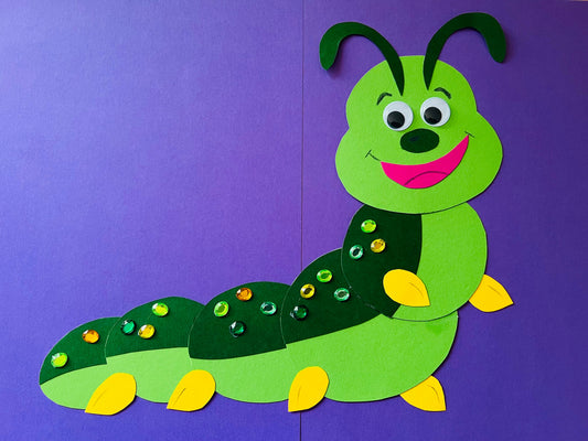 Auf der Wiese: Die lustige Raupe Karl basteln