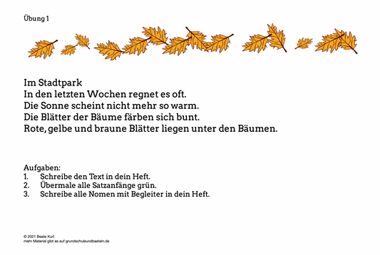 Herbst: Kleine Deutschübung 1