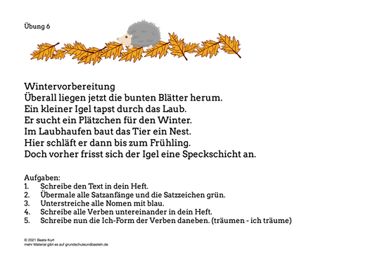 Im Herbst: Kleine Übung 6
