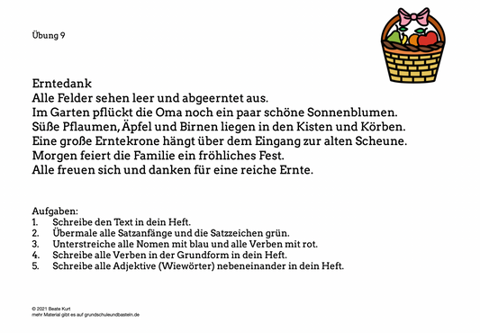 Herbst: Kleine Deutschübung 9