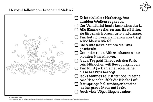 Im Herbst: Lesen und Malen 2