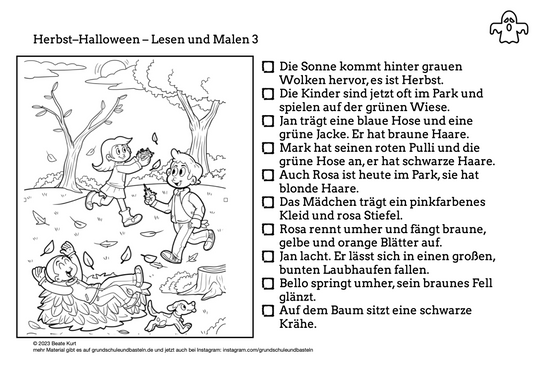 Im Herbst: Lesen und Malen 3