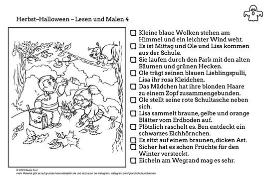 Im Herbst: Lesen und Malen 4