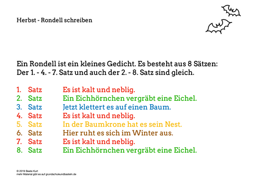Herbst: Ein Rondell schreiben