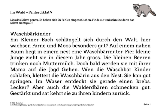 Im Wald: Ein Fehlerdiktat bearbeiten 9