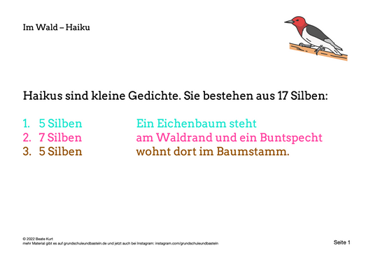Im Wald: Ein Haiku schreiben
