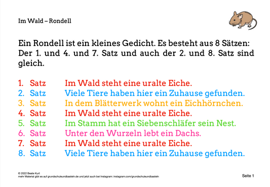 Im Wald: Gedichte schreiben – ein Rondell