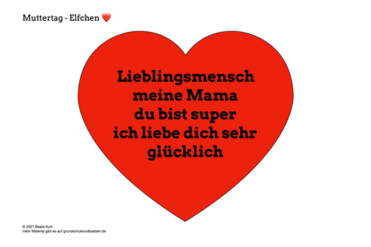 Zum Muttertag: Ein Glückwunsch - Elfchen schreiben