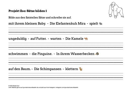 Zoo: Sätze bilden 1