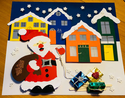 Advent: Collage - Der Weihnachtsmann kommt in die Stadt