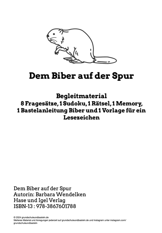 Begleitmaterial zur Lektüre – Dem Biber auf der Spur