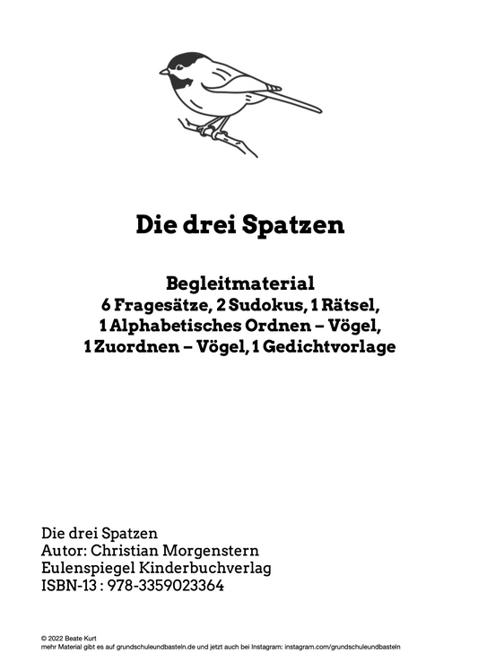 Ein bekanntes Wintergedicht: Die drei Spatzen